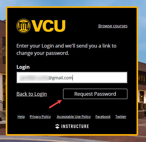 Request Password Button